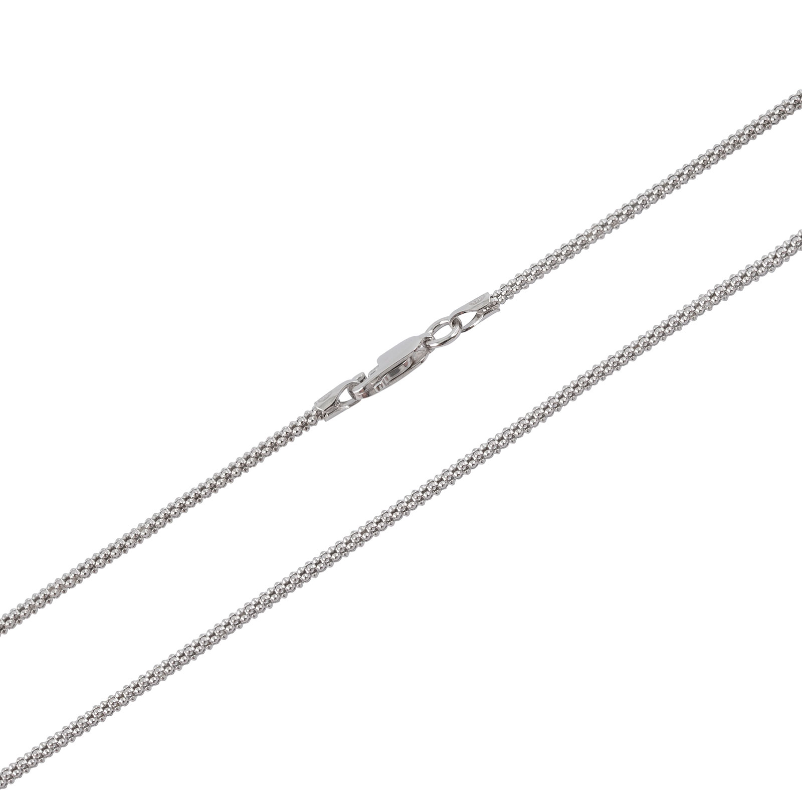 Silverhalsband popcornlänk - 1,8 mm bred