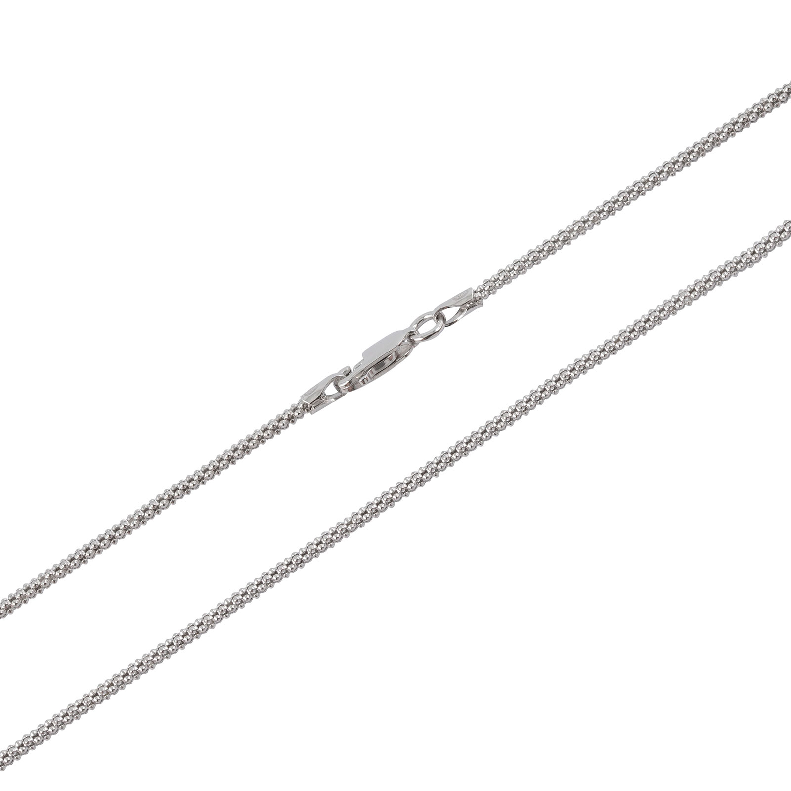 Silverhalsband popcornlänk - 1,2 mm bred