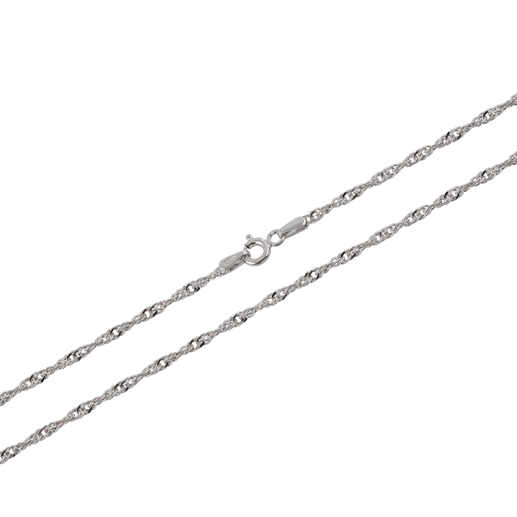 Silverhalsband Singapore - 0,95 mm/50 cm