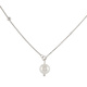 Silverhalsband med pärla 42+3 cm