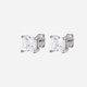 Silverörhängen - kvadratisk Kubisk Zirkonia 3 mm