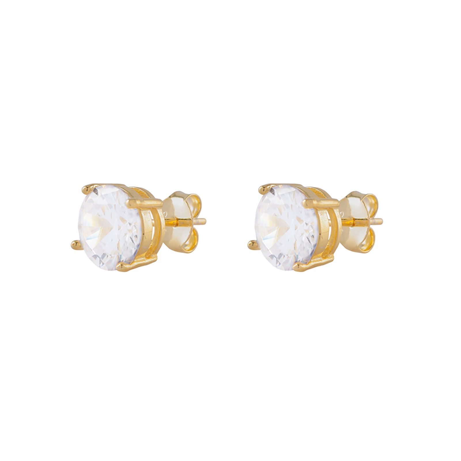 Guldpläterade silverörhängen - Kubisk Zirkonia 4 mm