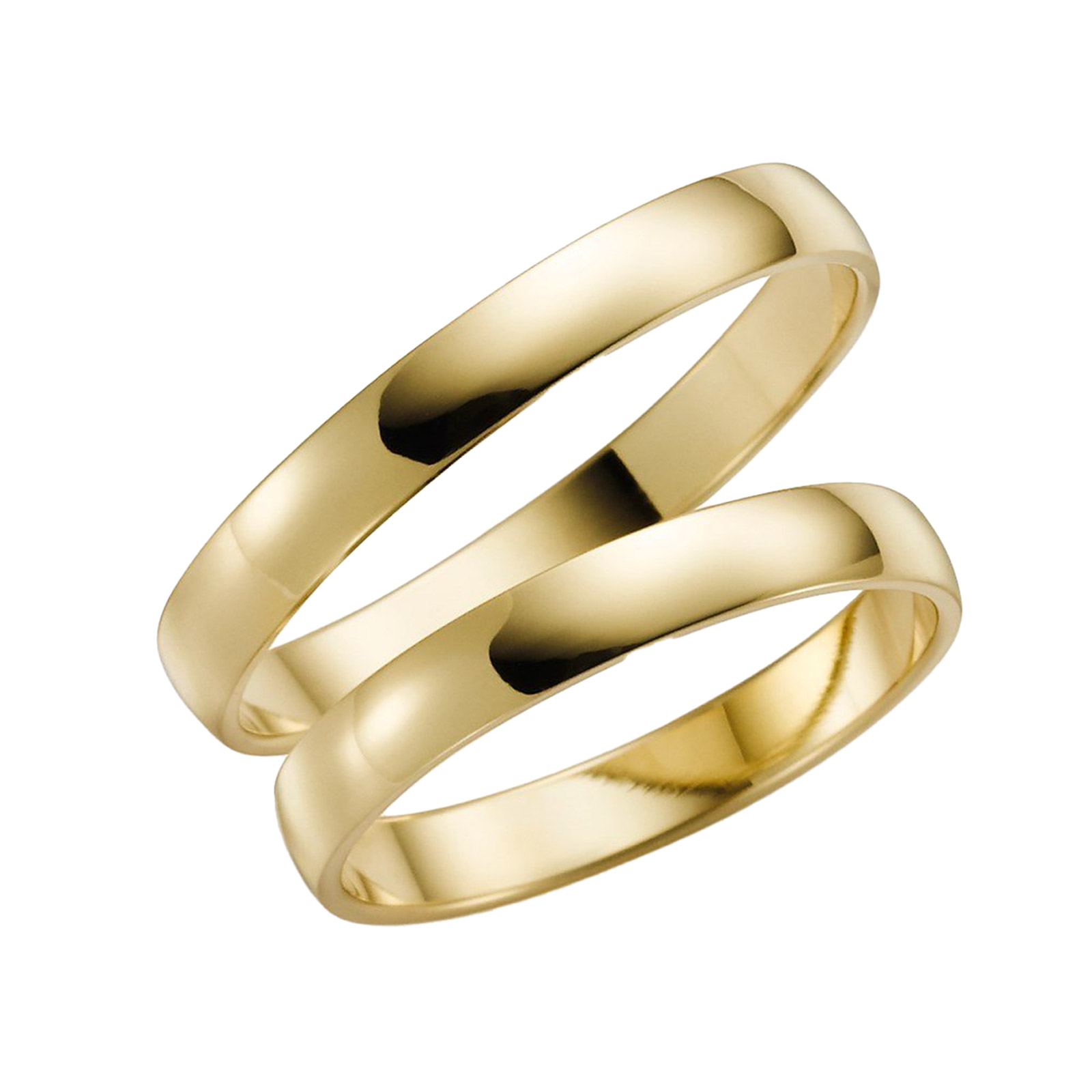 Förlovningsring 9k guld - kupad 3 mm / 1 mm