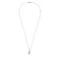 Silverhalsband, hjärtformad vit sten - 45 cm