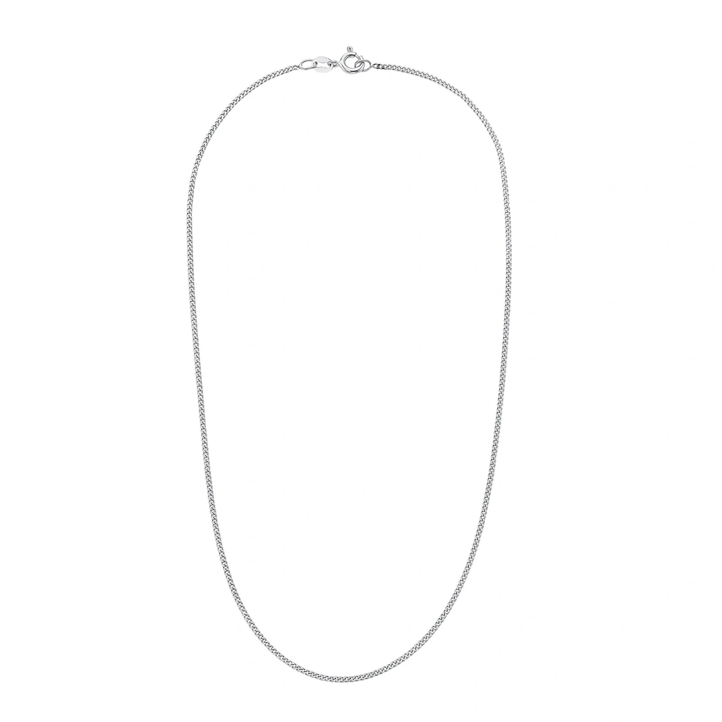 Silverhalsband, tät pansarkedja - 38 cm / 1,5 mm
