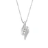 Silverhalsband, berlock med vit sten - 45 cm