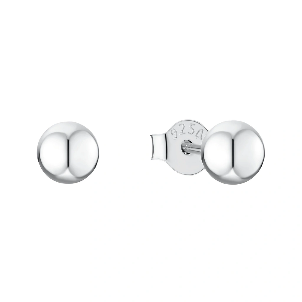 Silverörhängen, studs bollar - 5 mm