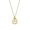Guldpläterat silverhalsband, berlock droppe - 45 cm