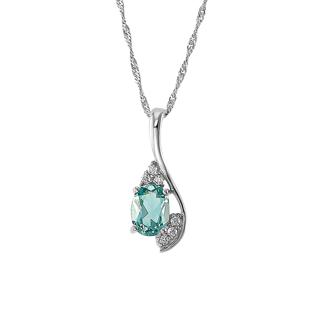 Halsband med hänge Sterling Silver 925 - Droppe, 45 cm