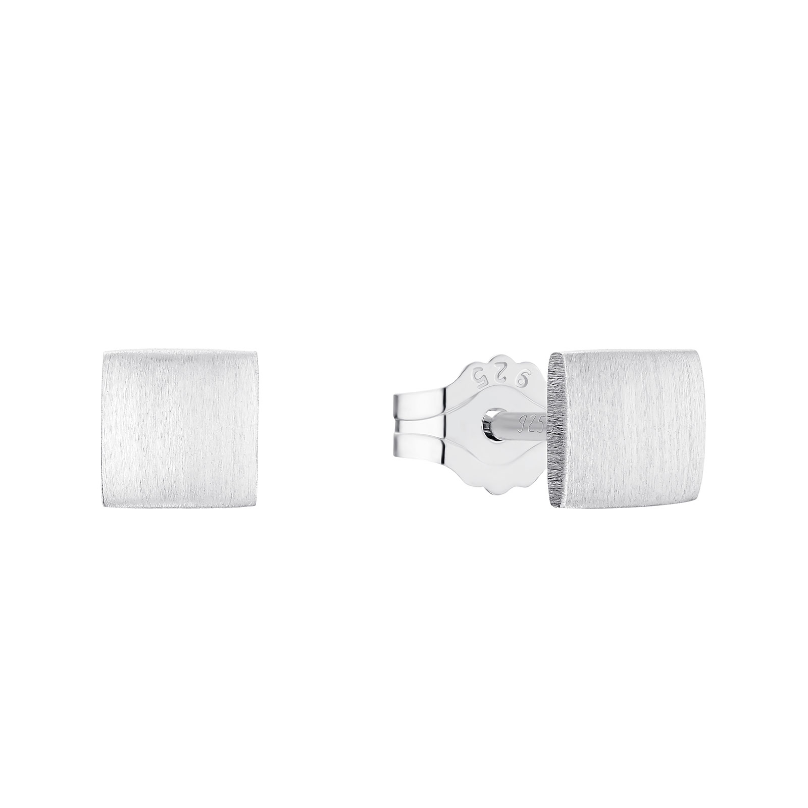 Silverörhängen - kvadratiska studs, 14 mm