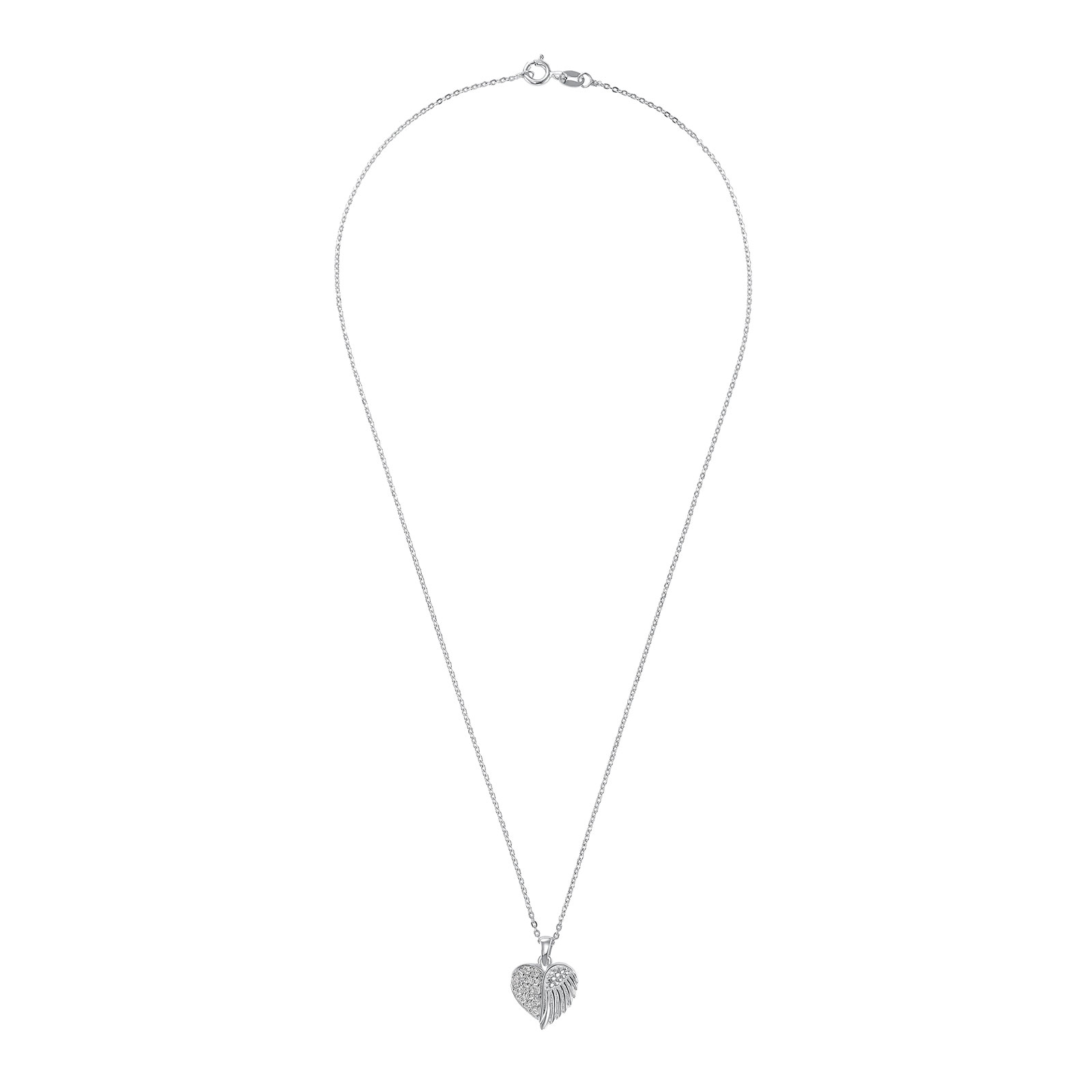 Silverhalsband - hjärta/vinge, 42 cm