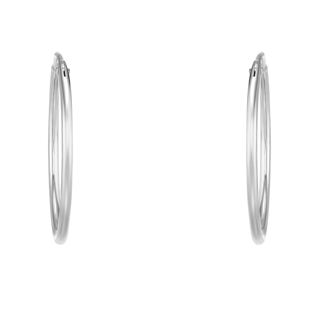 Silverörhängen, rörformade hoops - 30 mm