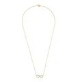 Guldpläterat silverhalsband, infinitysymbol - 45 cm