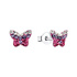 Silverörhängen barn - rosa fjärilar, 6 mm