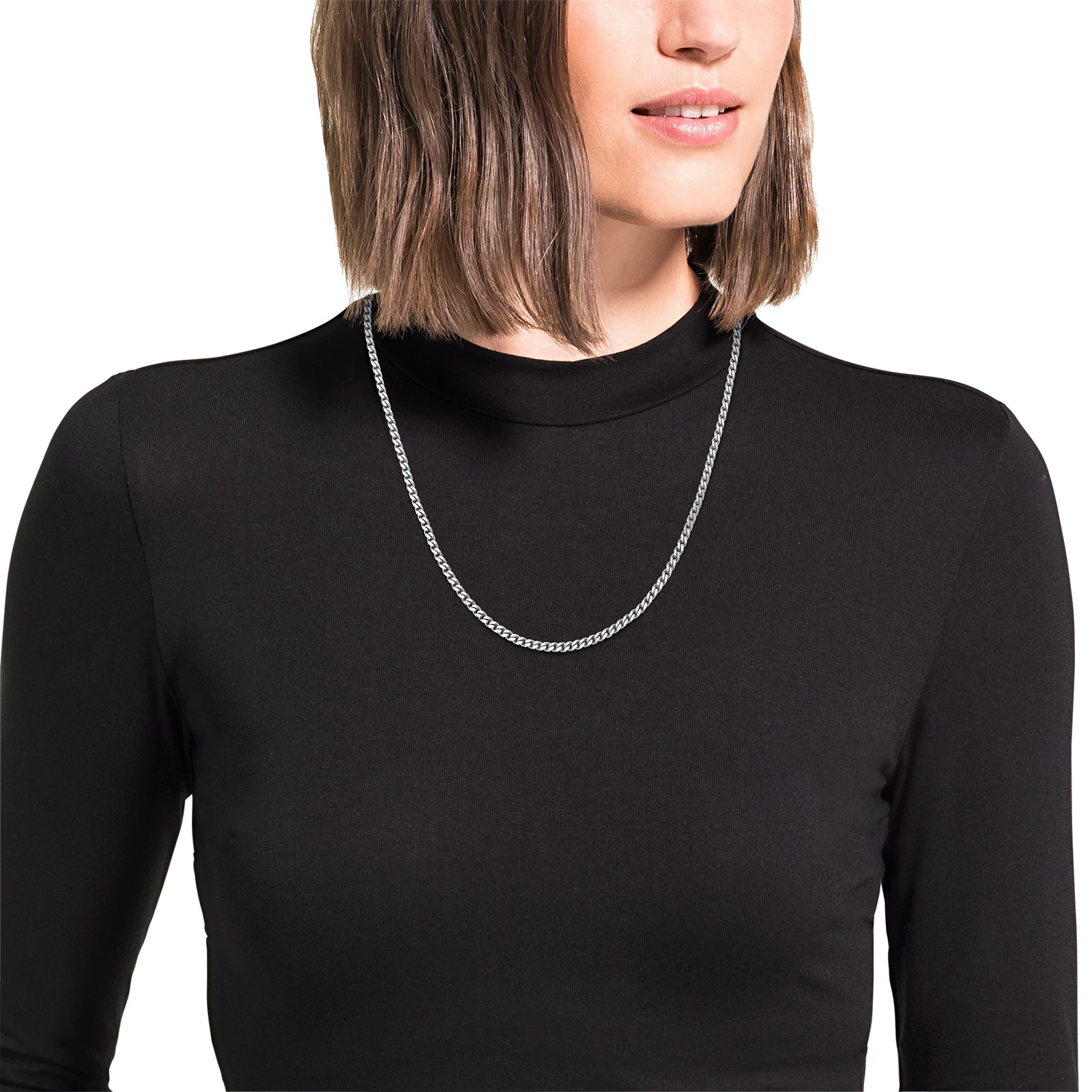 Halsband i rostfritt stål, pansarkedja - 55 cm / 3 mm