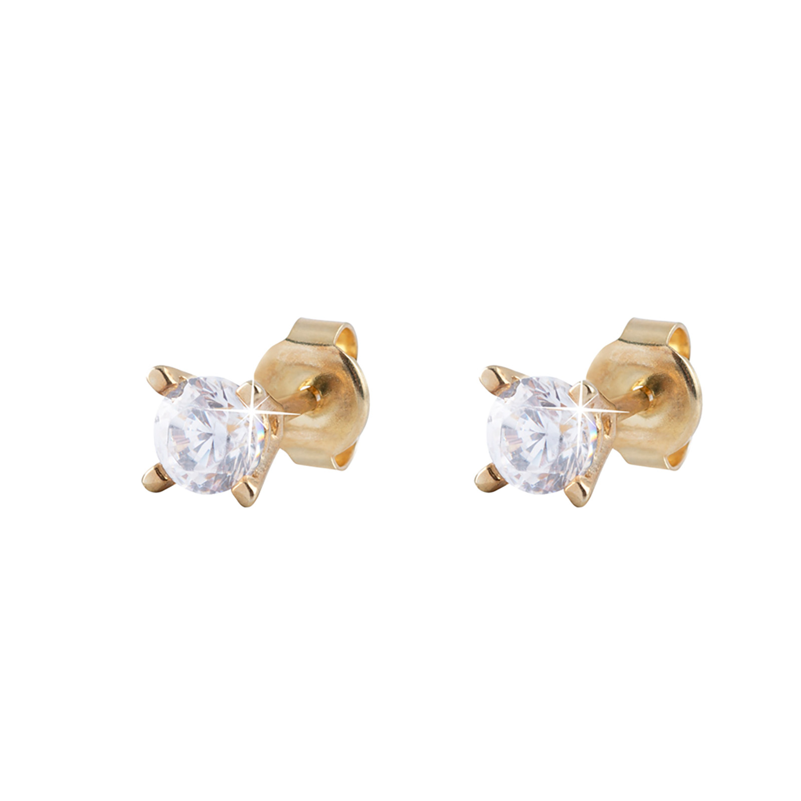 Örhängen 18k guld - Kubisk Zirkonia 4,75 mm
