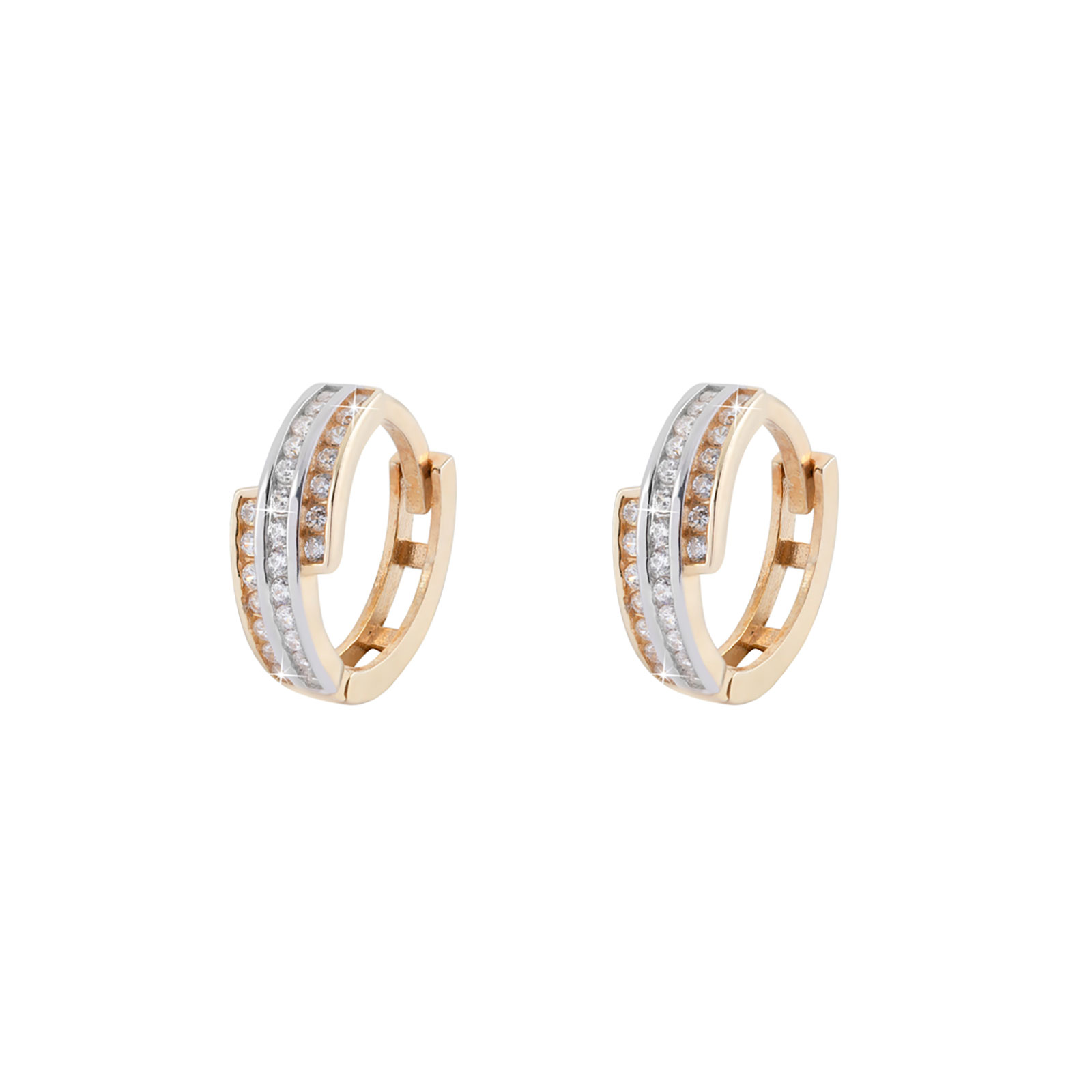 Örhängen 18k guld - Hoops bicolor, 11 mm