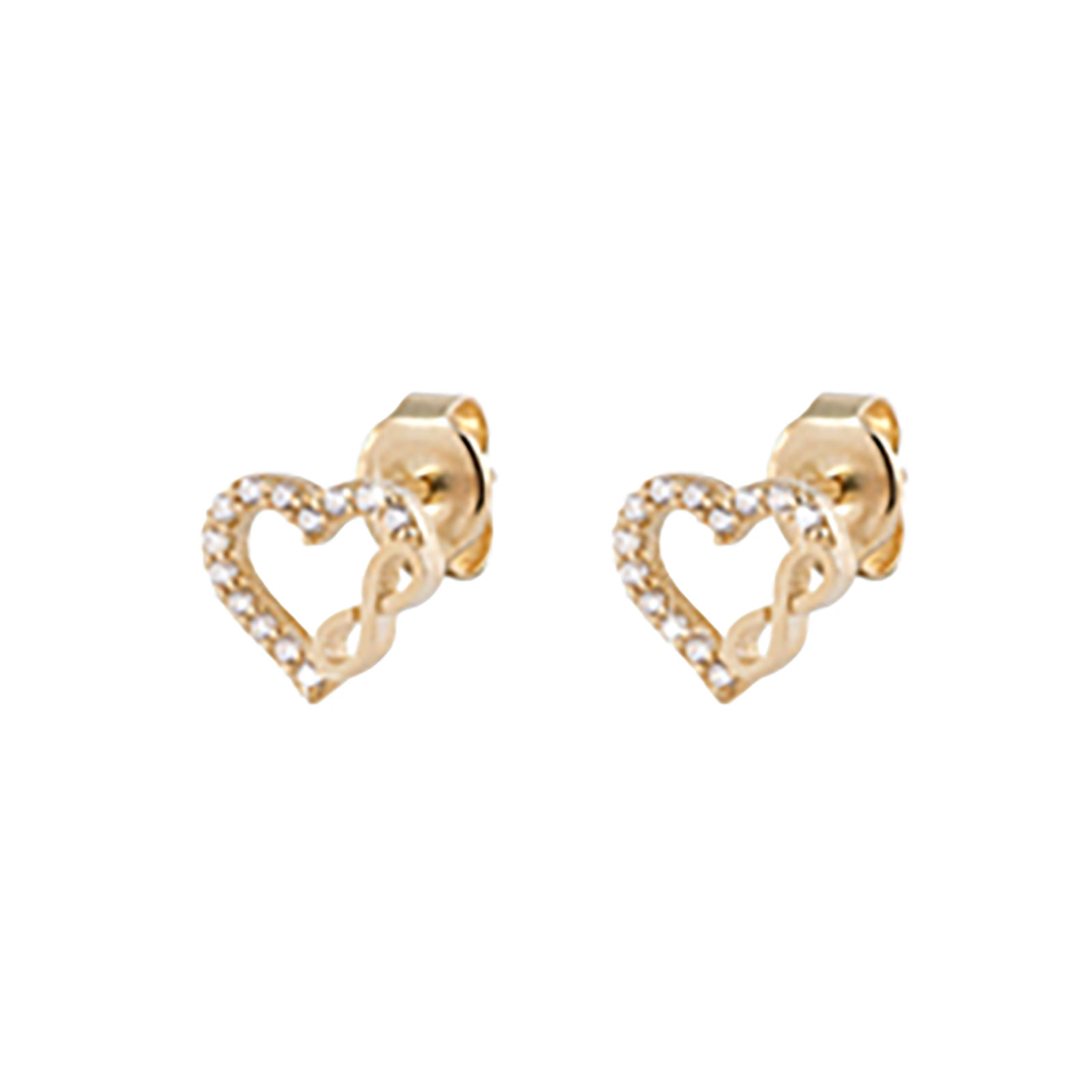 Örhängen 18k guld - hjärtan, 8 mm