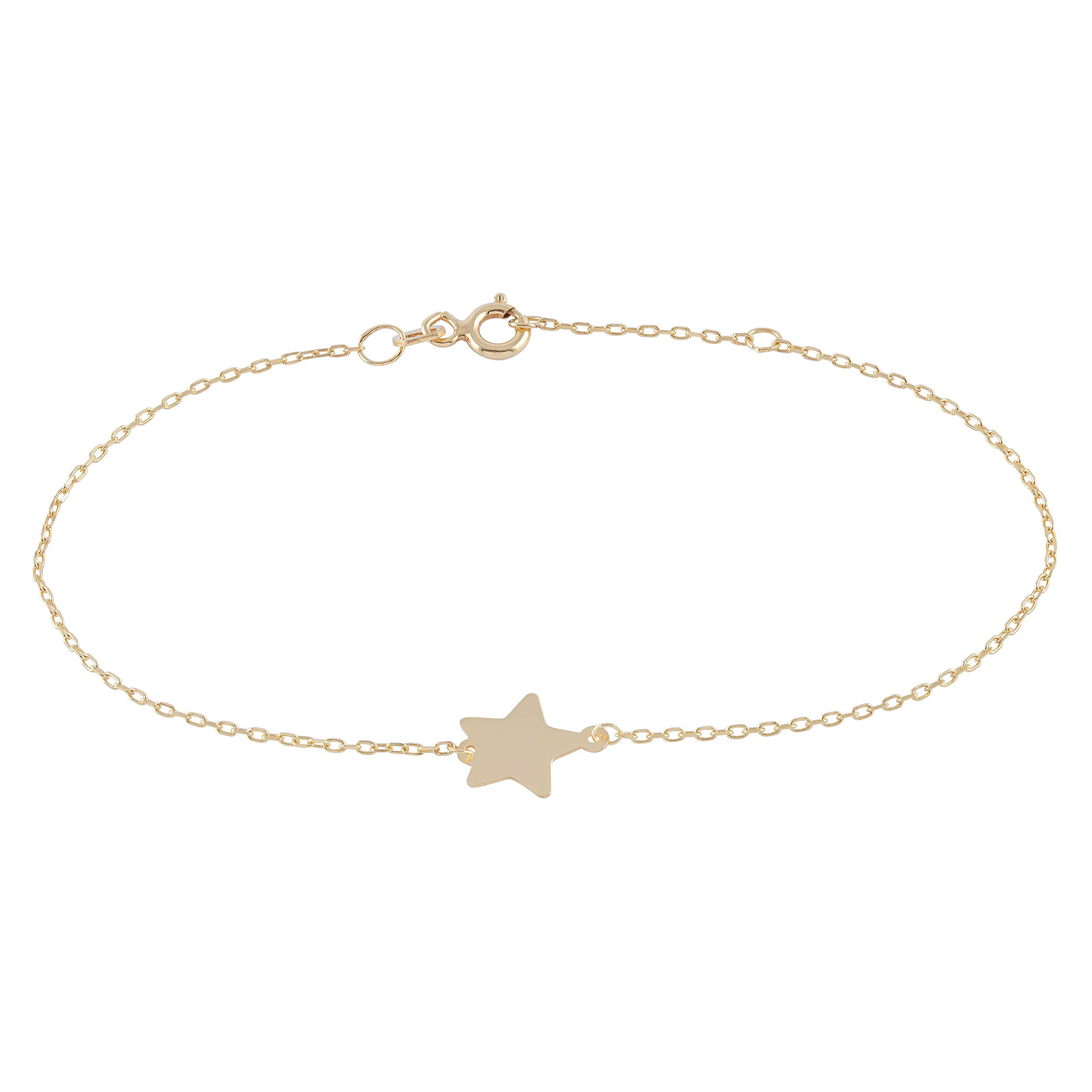 Armband dam 18 k guld, stjärna - 19 cm