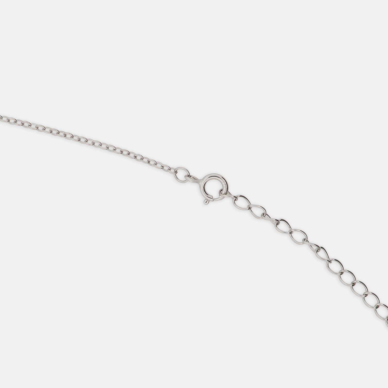 Halsband äkta silver - bicolor hjärta, 42+5 cm