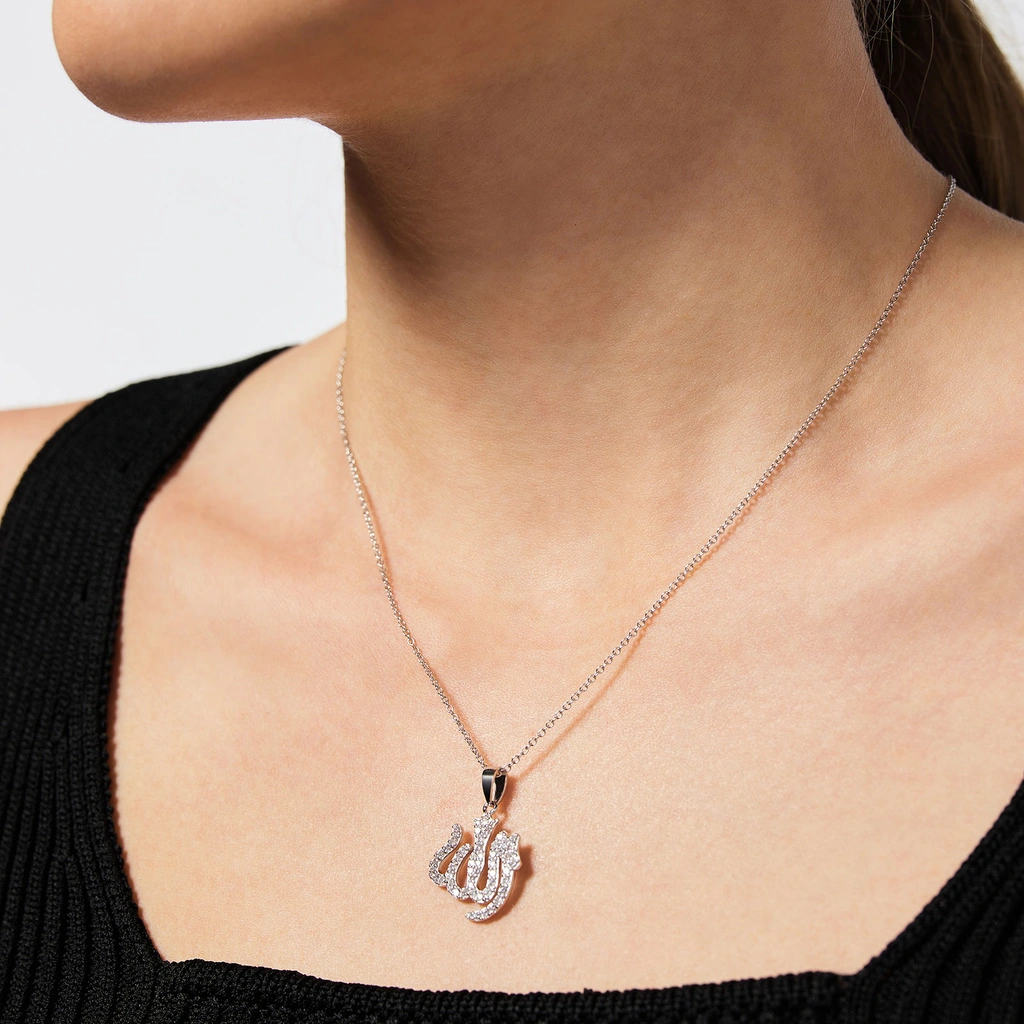 Halsband i äkta silver - arabisk symbol, 42+5 cm