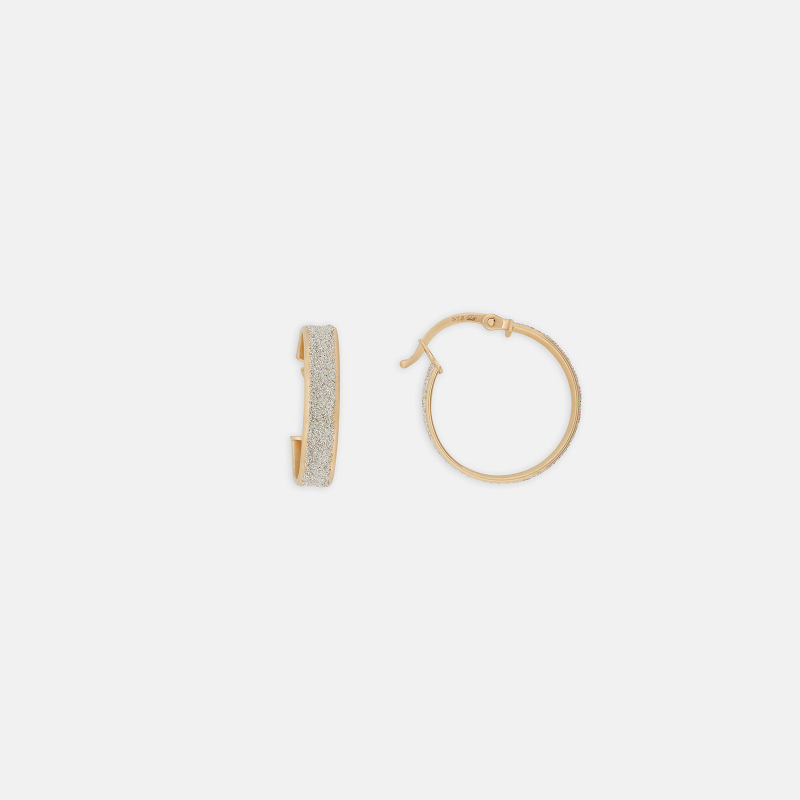 Örhängen 9k guld - Creoler stardust 17 mm