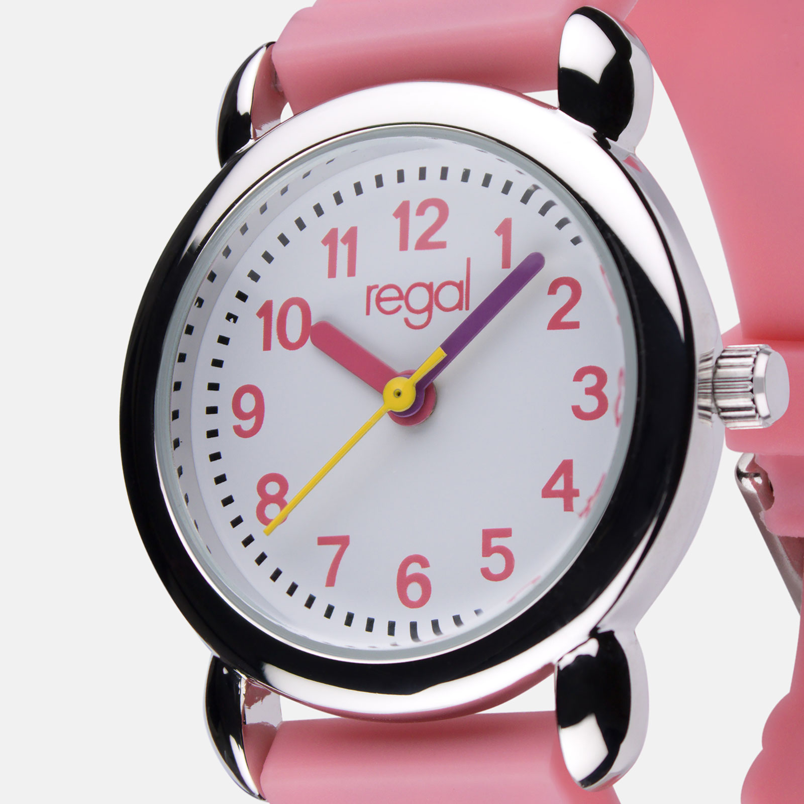 Barnklocka med figurband - enhörningar rosa