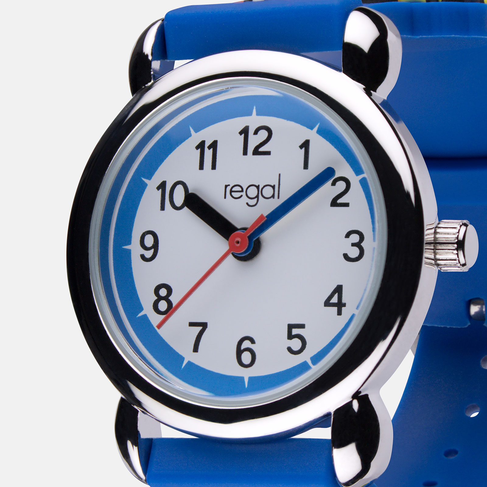 Barnklocka med figurband - bilar blå