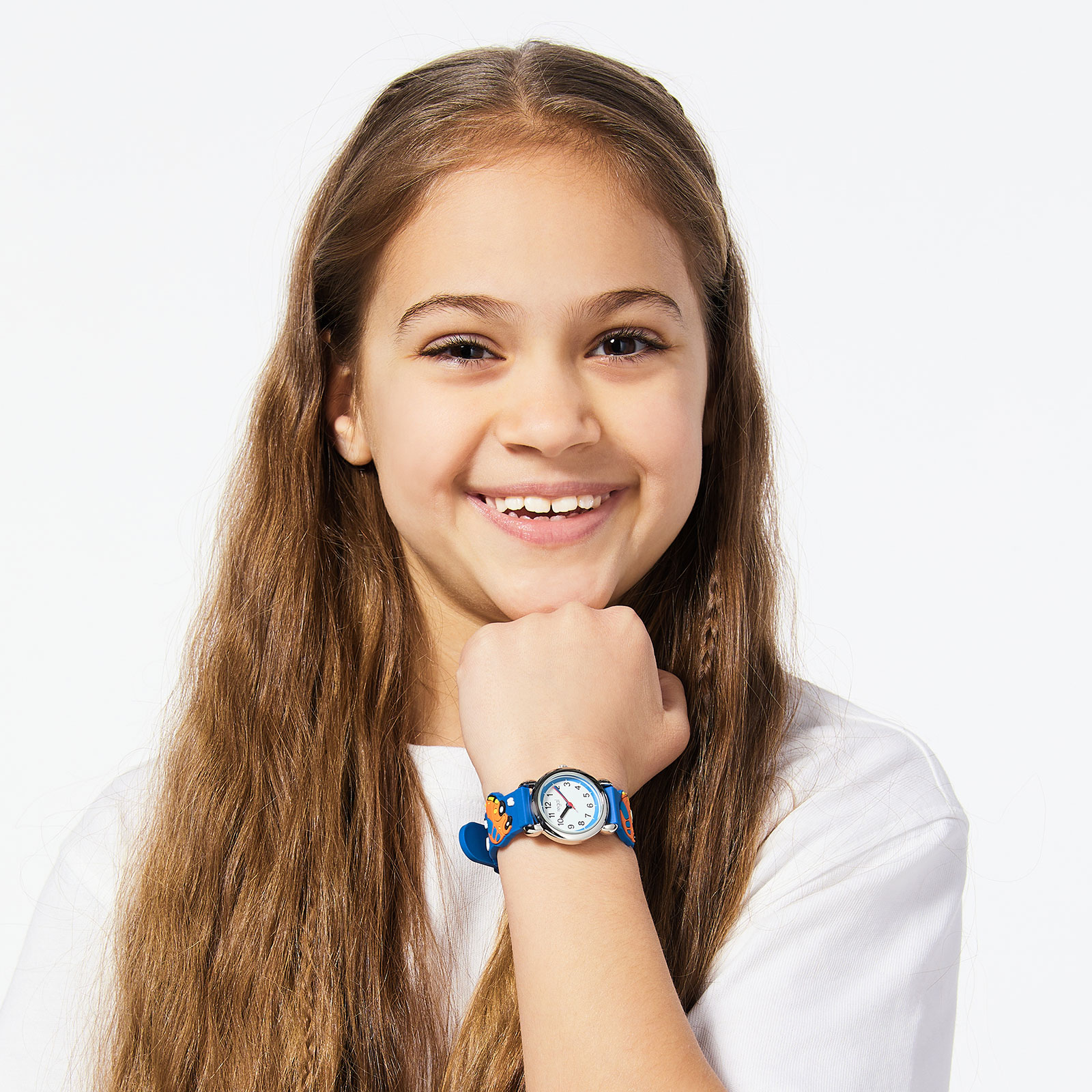 Barnklocka med figurband - bilar blå