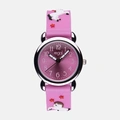 Regal barnklocka - rosa gummiband,  hästar, 27 mm
