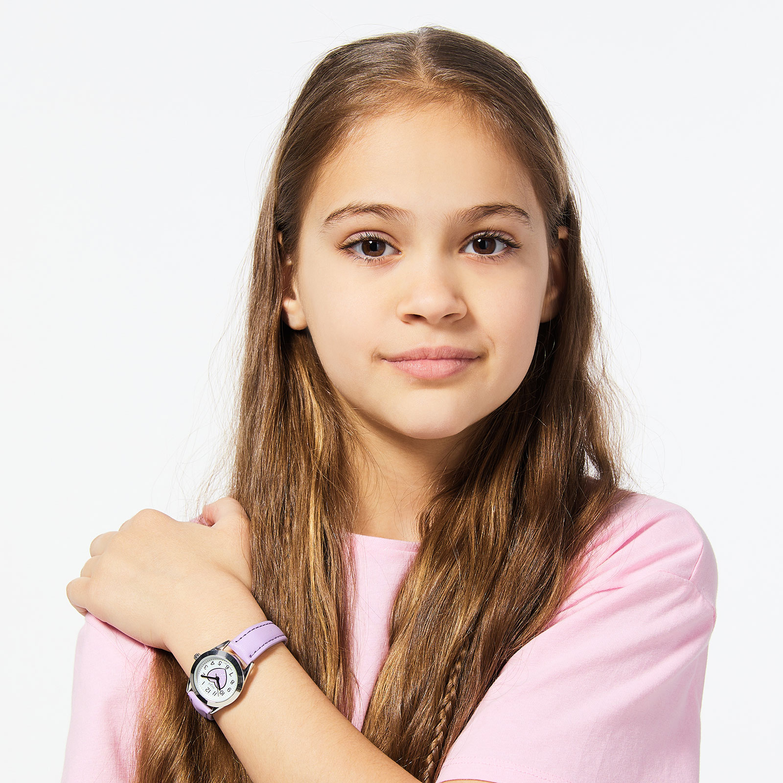 Regal barnklocka & smyckeskrin - silver/lila, 27 mm