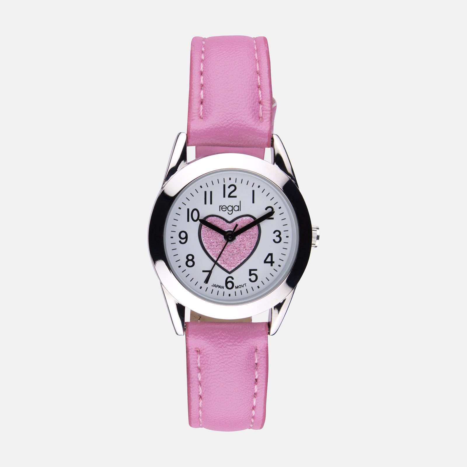 Regal barnklocka & smyckeskrin - silver/rosa, 27 mm