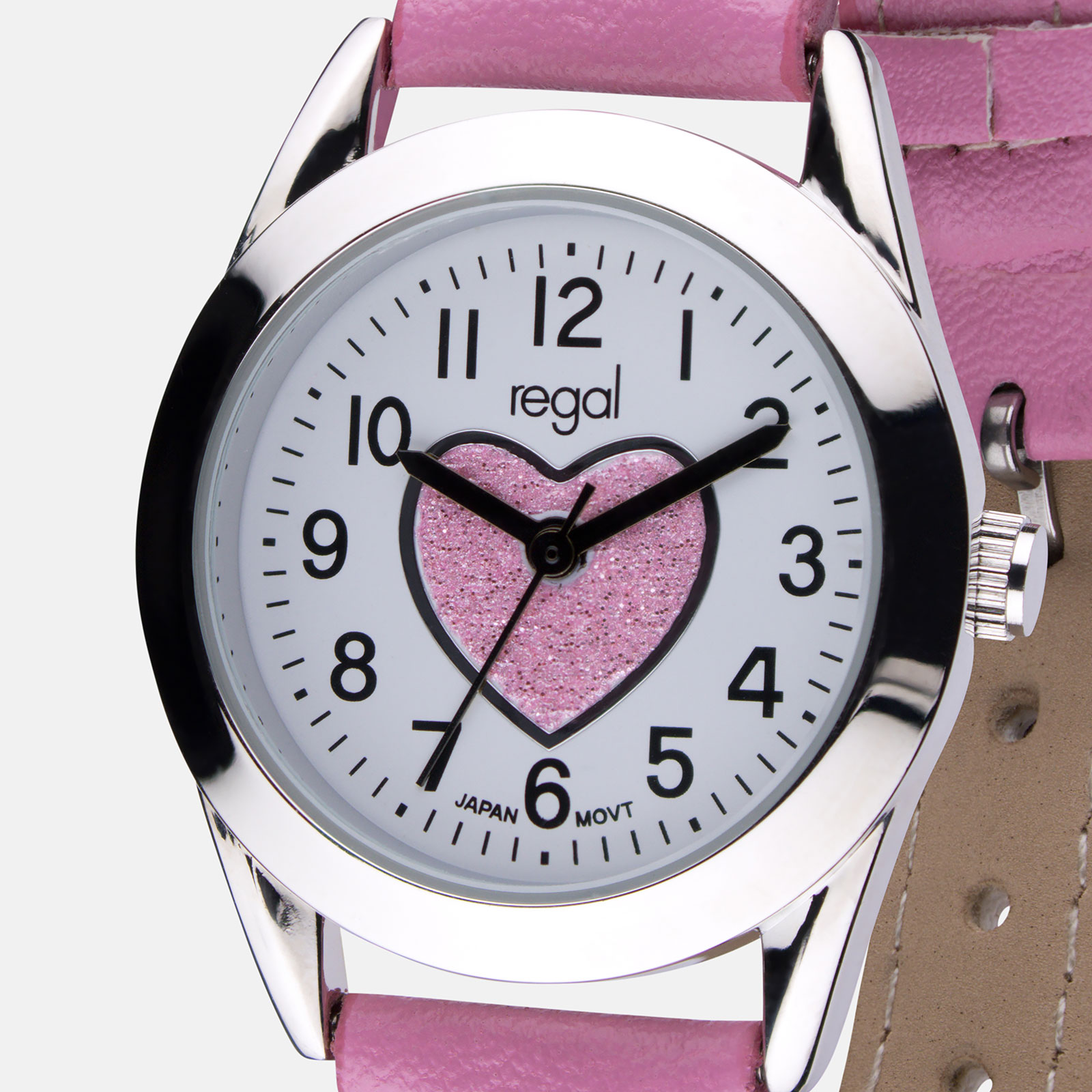 Regal barnklocka & smyckeskrin - silver/rosa, 27 mm