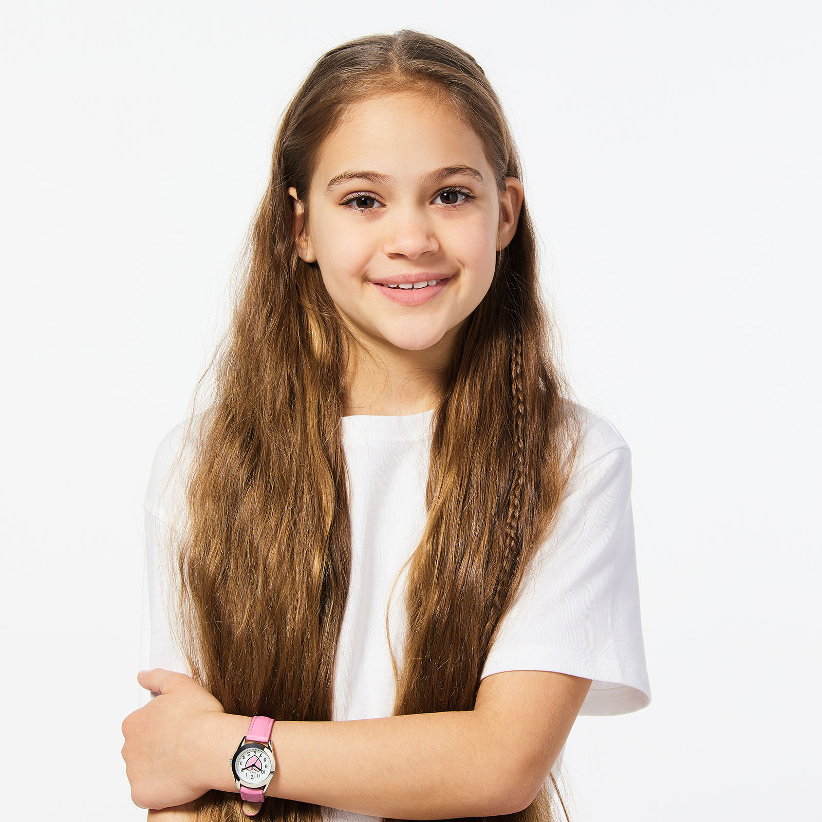 Regal barnklocka & smyckeskrin - silver/rosa, 27 mm