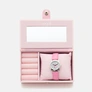 Regal barnklocka & smyckeskrin - silver/rosa, 27 mm