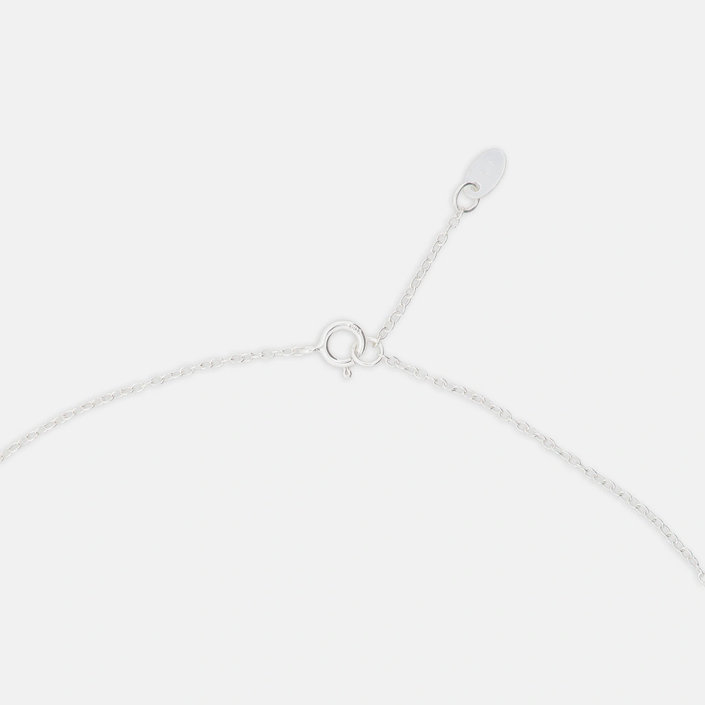 Silverhalsband för barn - öppet vitt hjärta, 36+2 cm