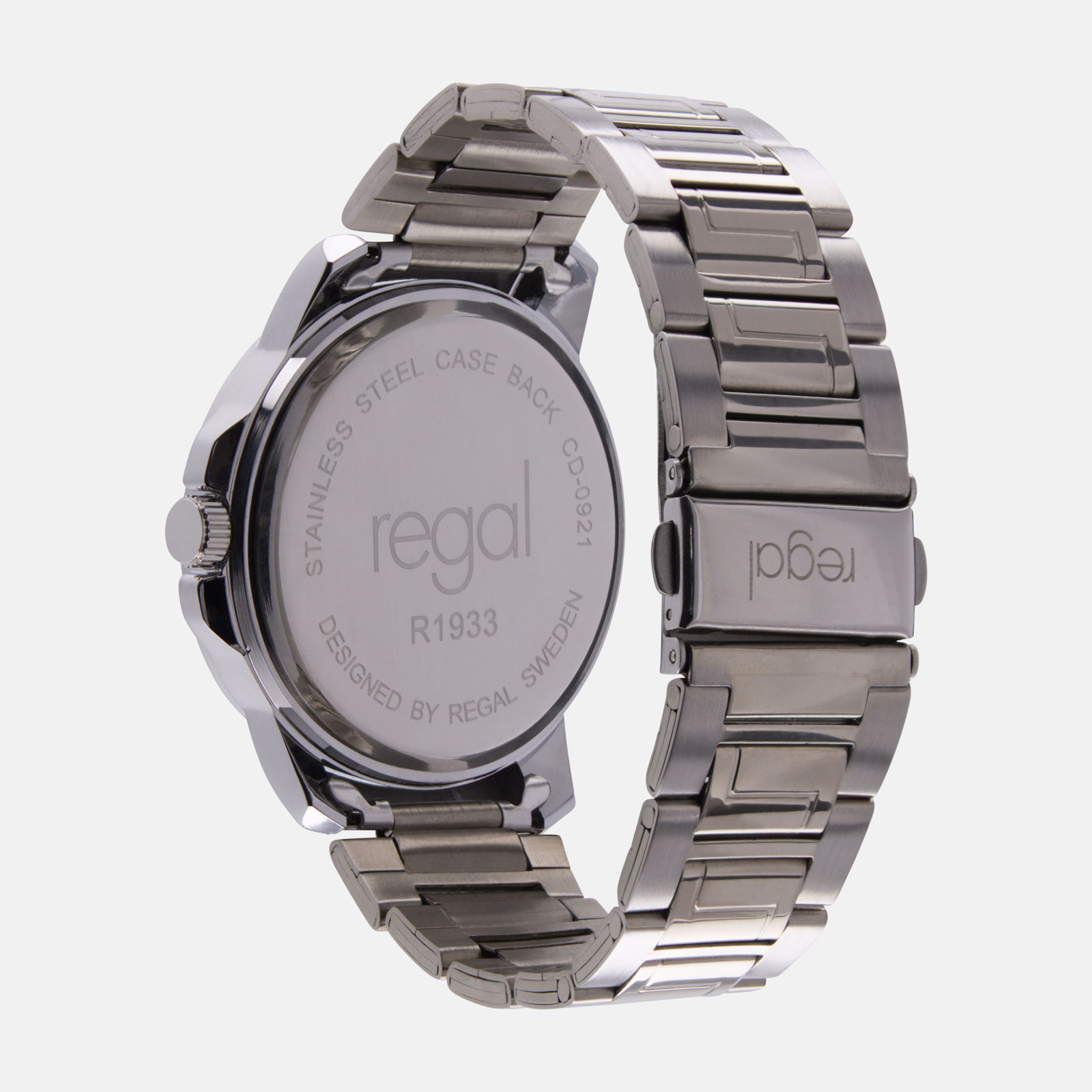 Regal klockset herr -  metallband, silverton/grå, 45mm