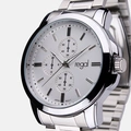Regal klockset herr -  metallband, silverton/vit, 45mm
