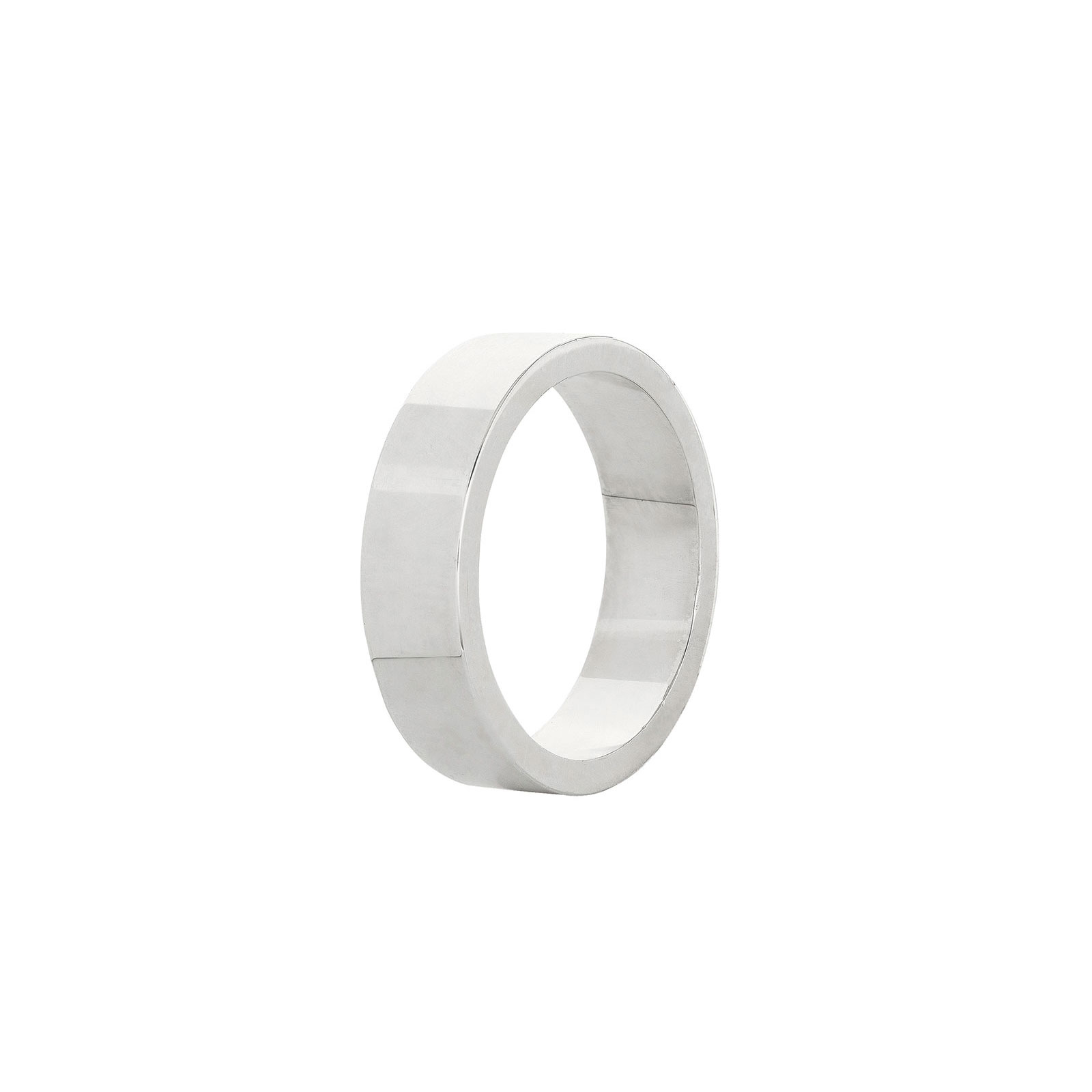 Silverring herr - rak, 6 mm