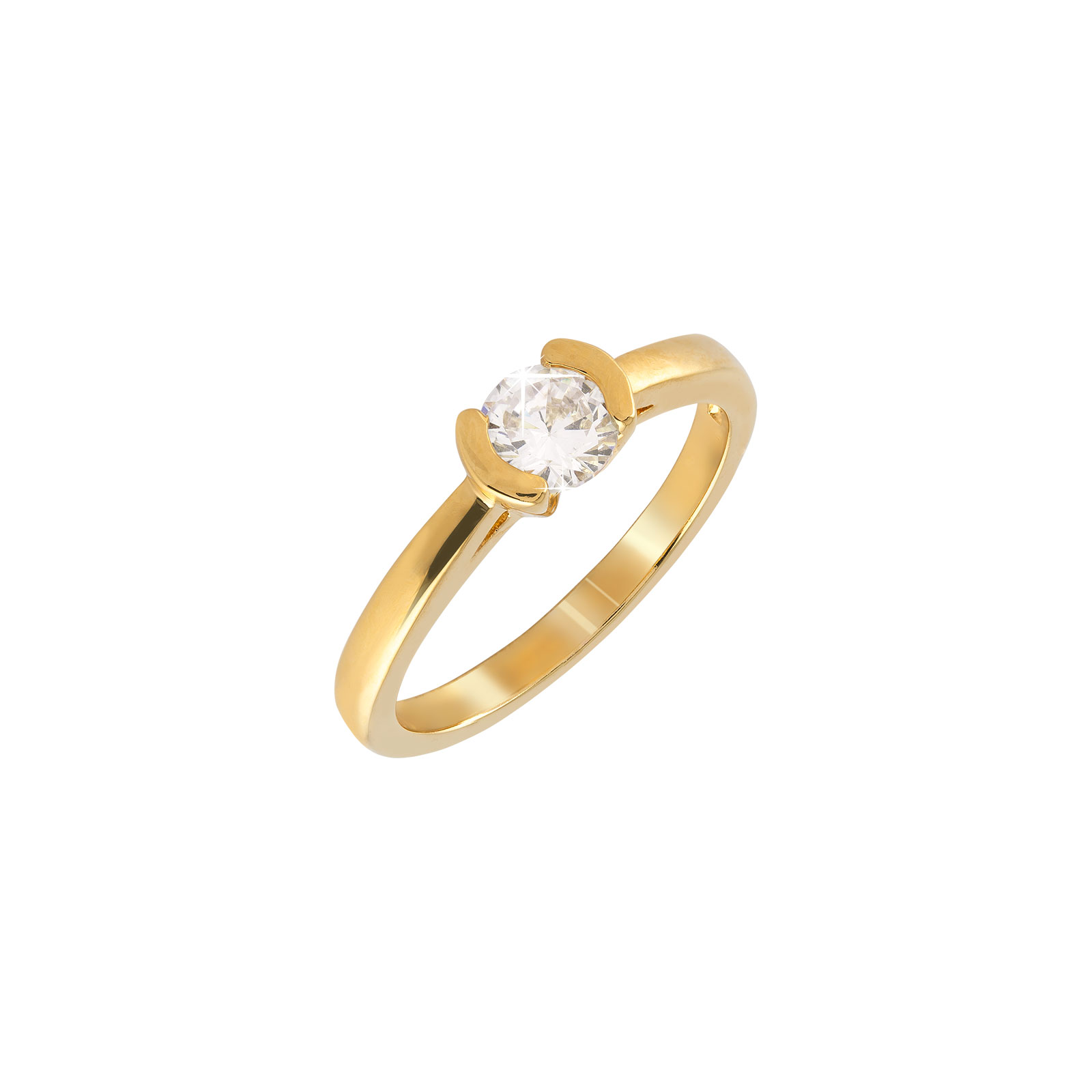 18k Guldpläterad ring - kubisk Zirkonia 5mm