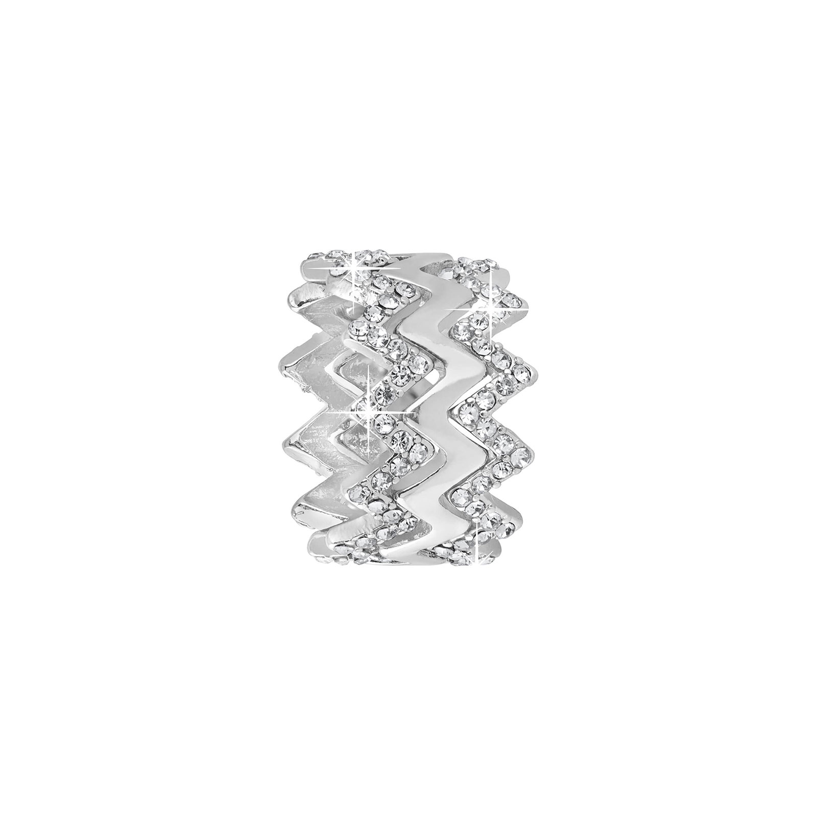 3-pack vågiga ringar - silverfärg