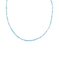 Halsband, ljusblå pärlor - 42 cm