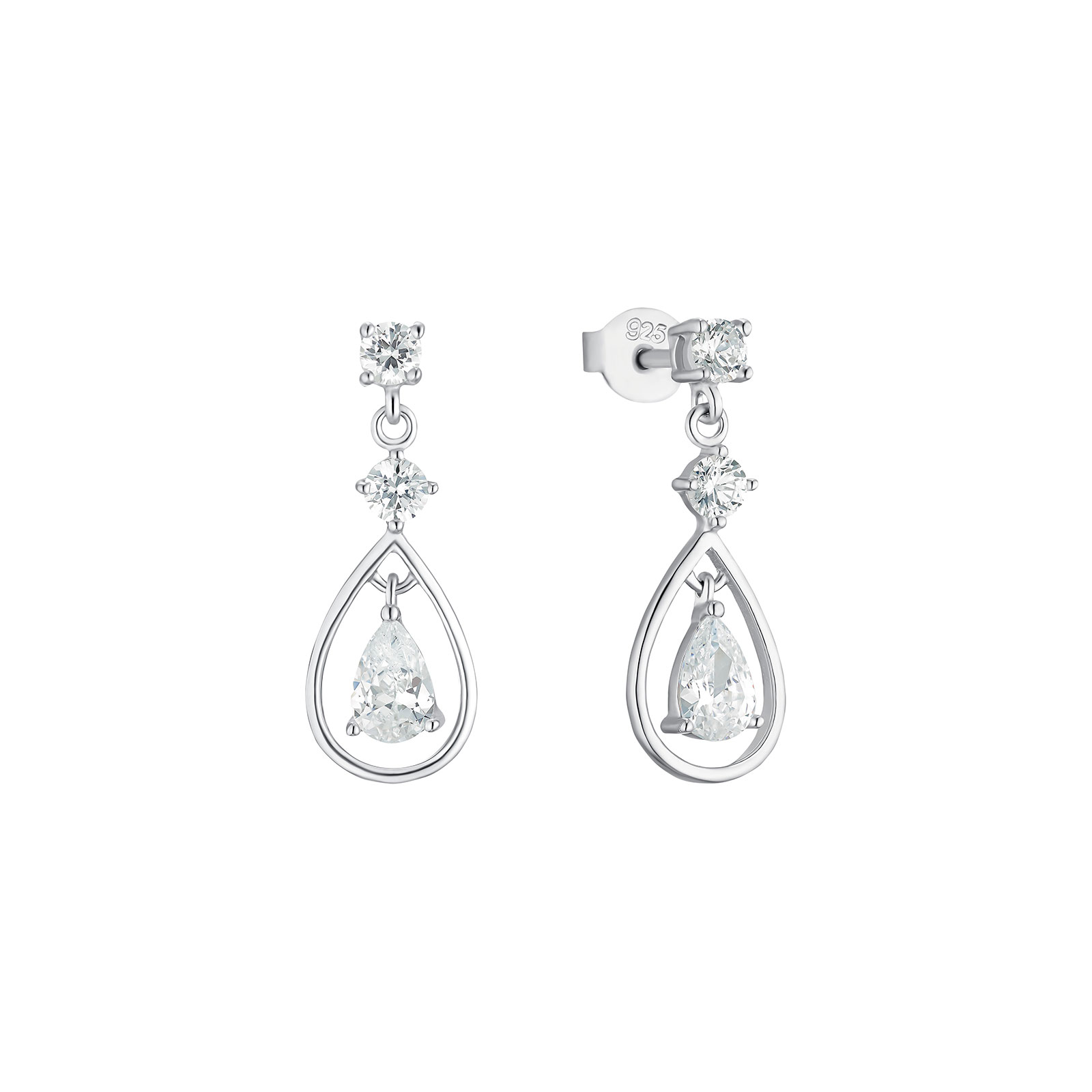 Silverörhängen, hängande droppar - 22 mm