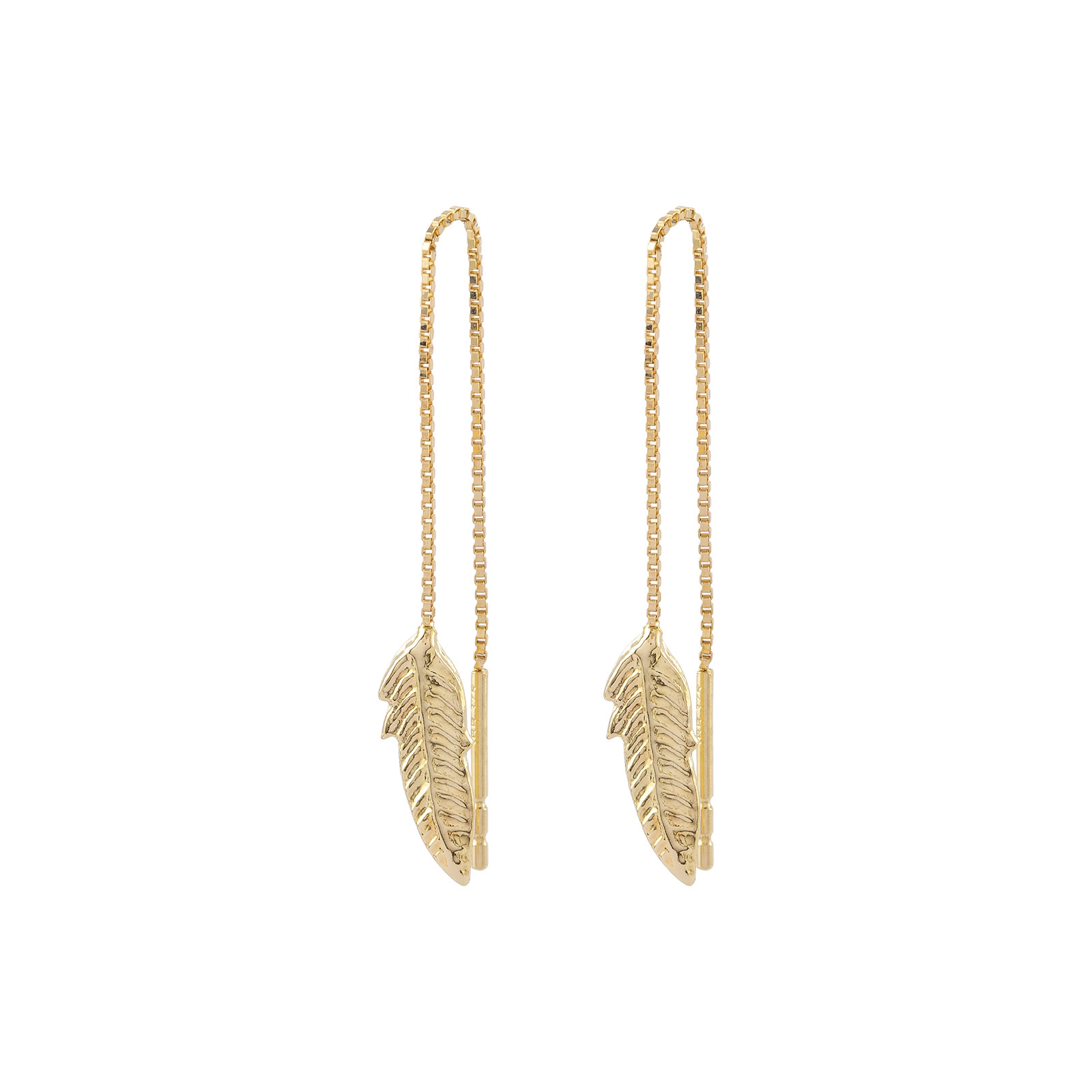 Örhängen 9k guld - fjädrar