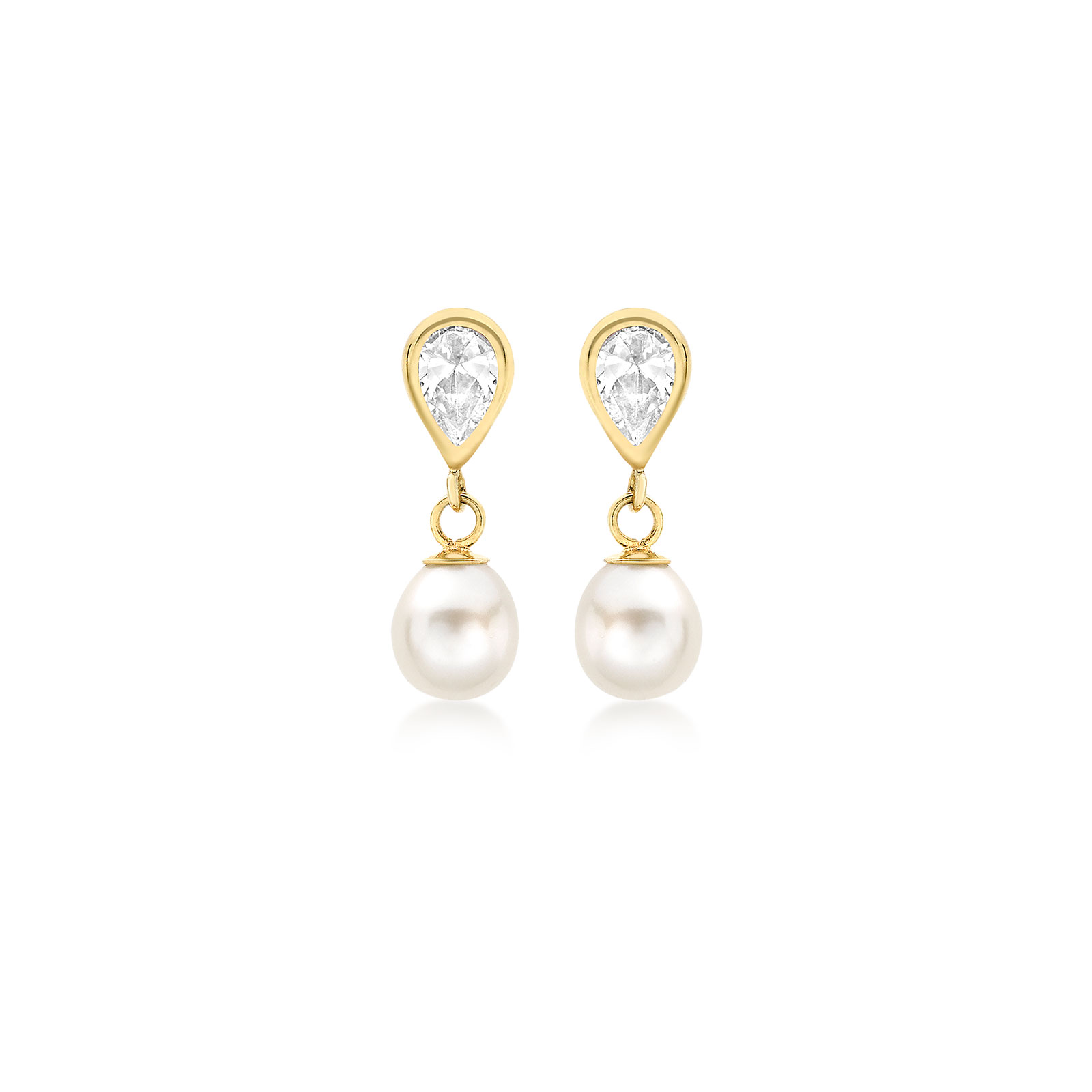 Örhängen 9k guld - odlade sötvattenpärlor 5x17 mm