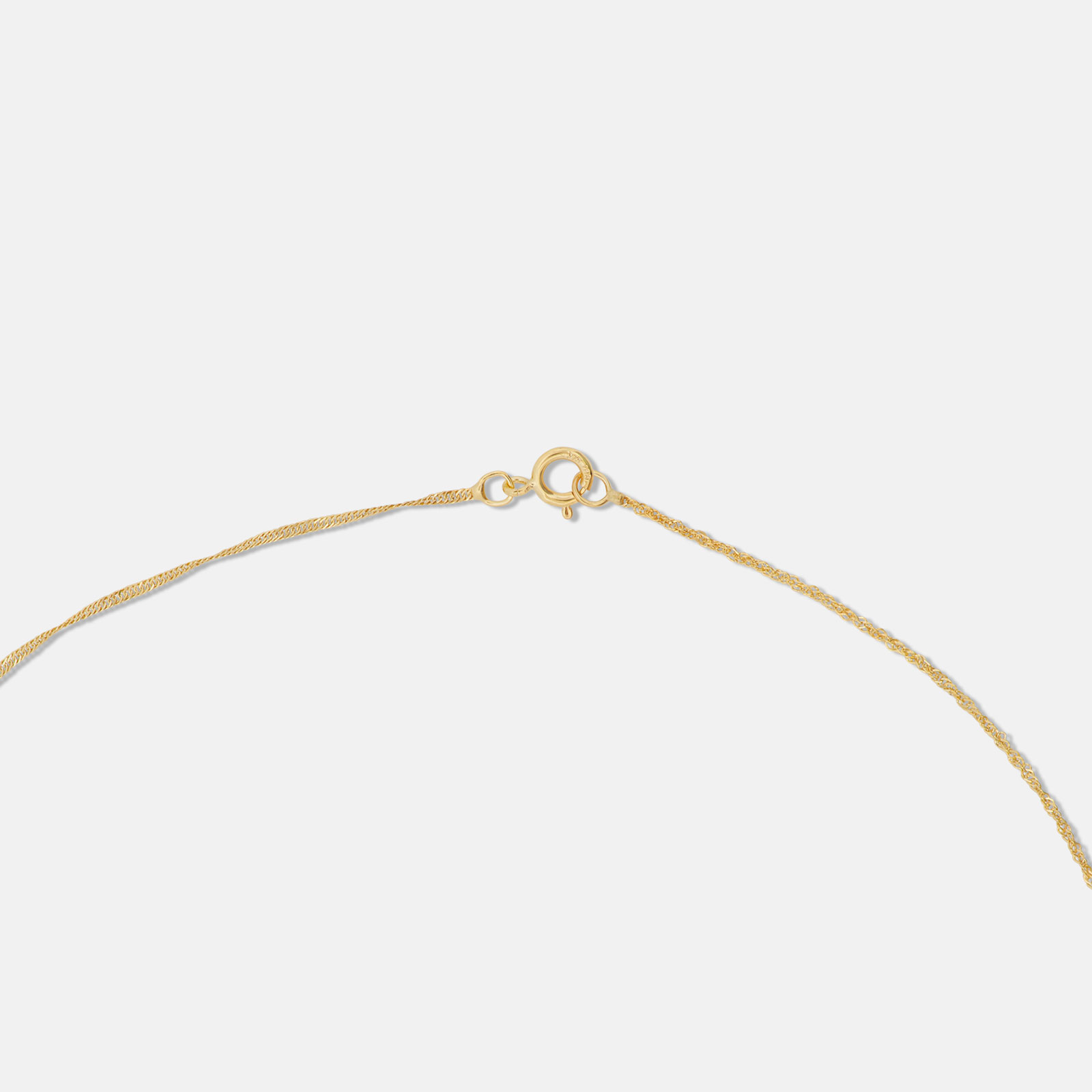 Halsband 9k guld - berlocker tricolor - 41 cm