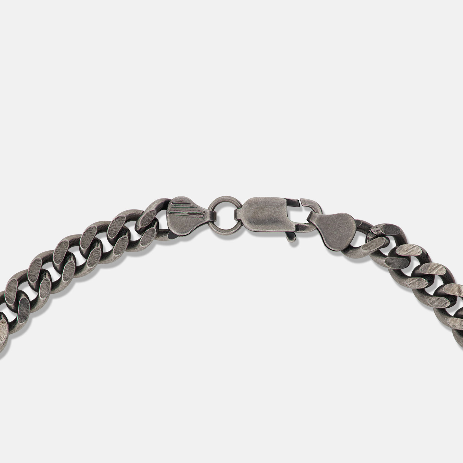 Stålhalsband herr - grå pansarlänk, 55 cm