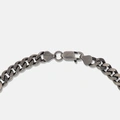 Stålhalsband herr - grå pansarlänk, 60 cm