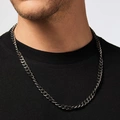 Stålhalsband herr - grå pansarlänk, 60 cm