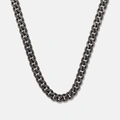 Stålhalsband herr - grå pansarlänk, 60 cm